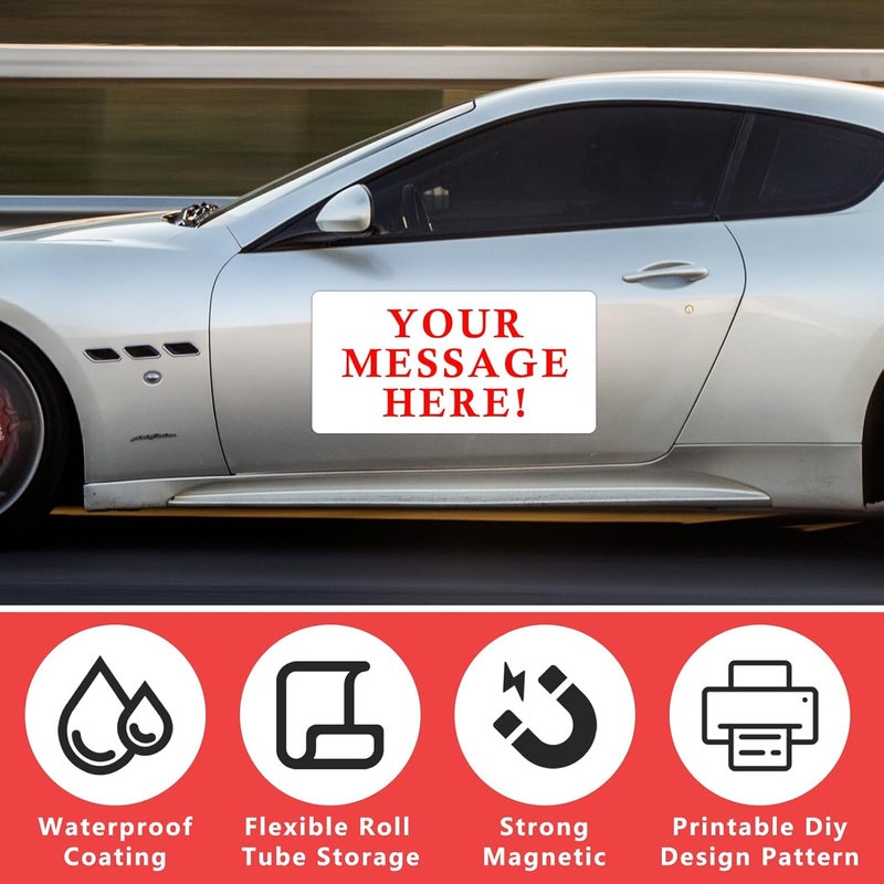 AzReference 2 Pack Blank Magnets, 24" x 12" Rounded Corners Magnetic Signs for Vehicles, Advertise Business, Protect Car - Image 3
